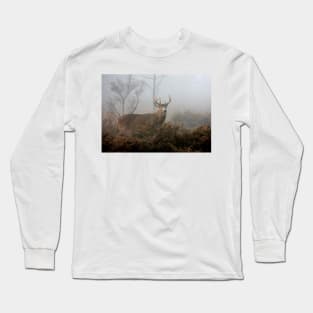 Buck in fog - White-tailed Deer Long Sleeve T-Shirt